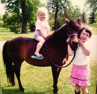 Penny:  American Shetland pony mare; born 2002; 10.3 hands; dark bay